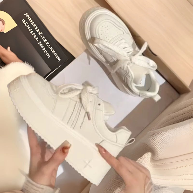 Women's Chunky Sneakers with Stable Platform Sole and Breathable Upper Material Mune Fashion