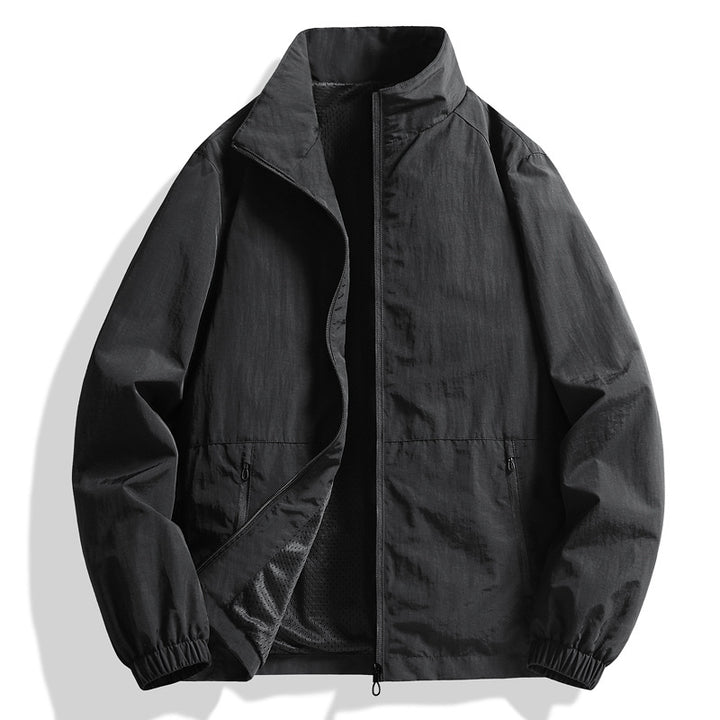 Men's lightweight breathable windbreaker with stand-up collar and perforated lining Mune Fashion