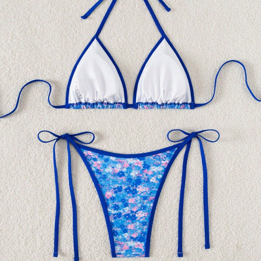 Ladies playful triangle bikini with side tie strings Mune Fashion
