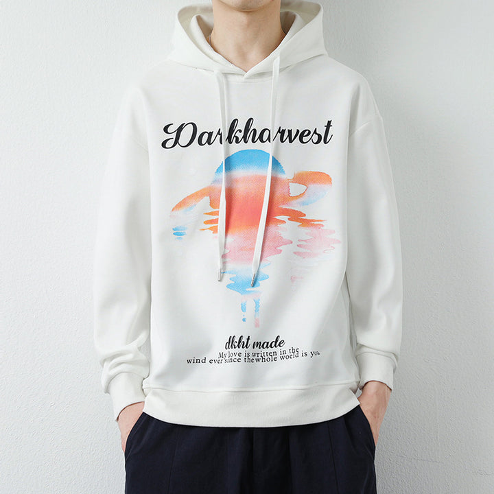 Men's Fashionable Hoodie with Creative Graphic Print Mune Fashion