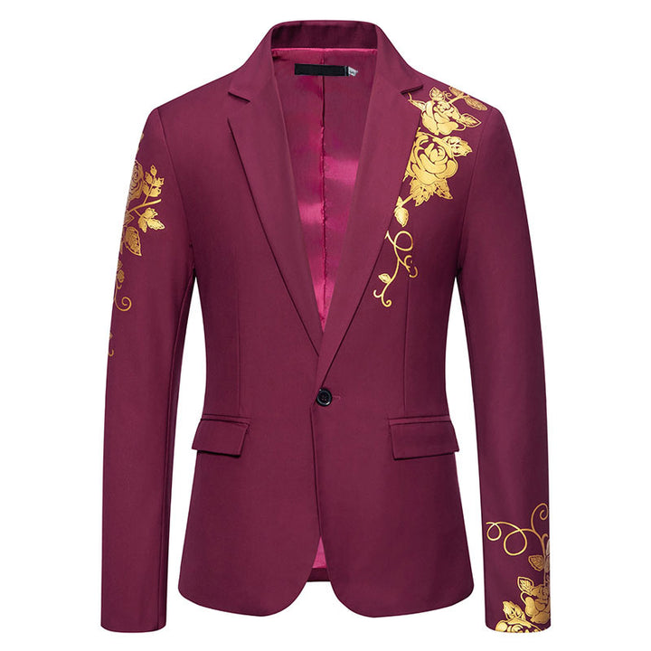 Men's elegant tailored tuxedo blazer with floral embellishment Mune Fashion