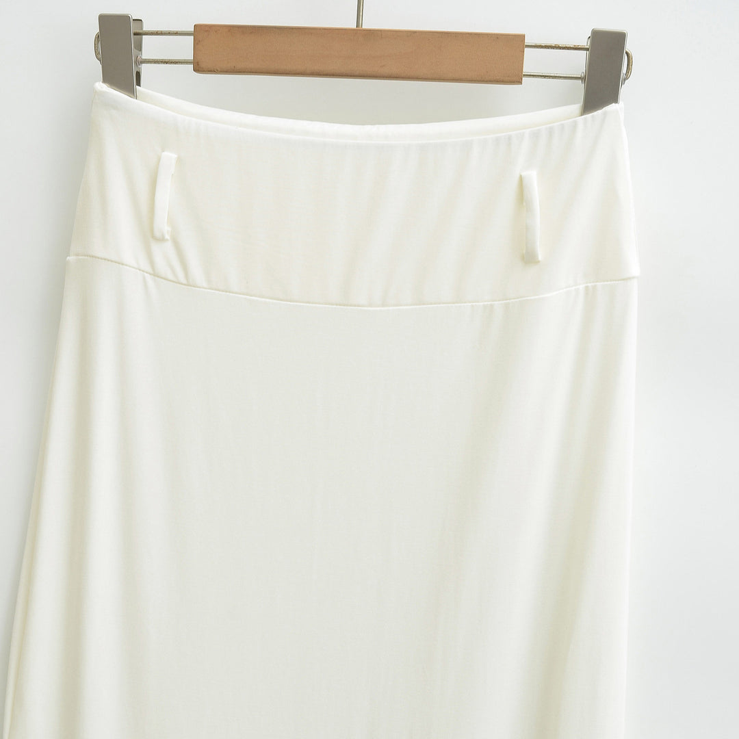 Women's Maxi Pencil Skirt made of stretch jersey with high fold-over waistband Mune Fashion