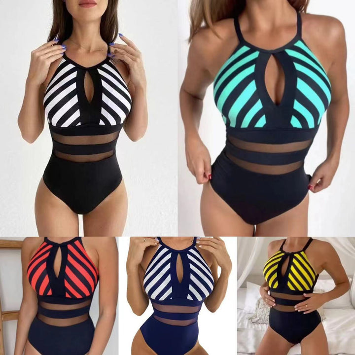 Women’s sporty swimsuit with fashionable mesh inserts Mune Fashion