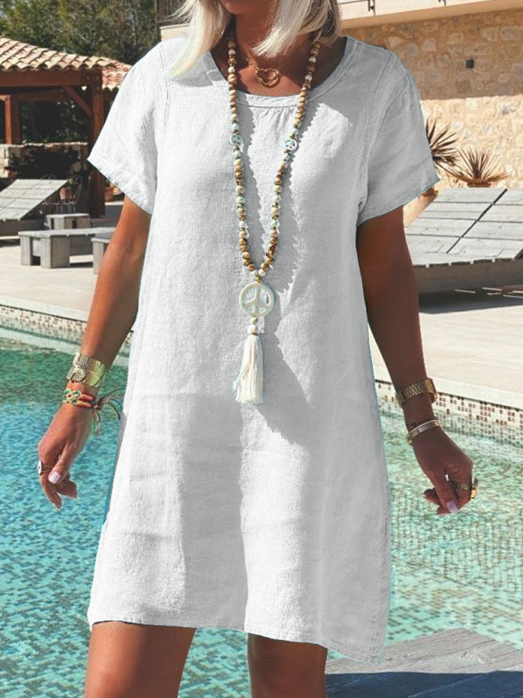 Women's Lightweight Beach Dress Made of Breathable Linen Mune Fashion