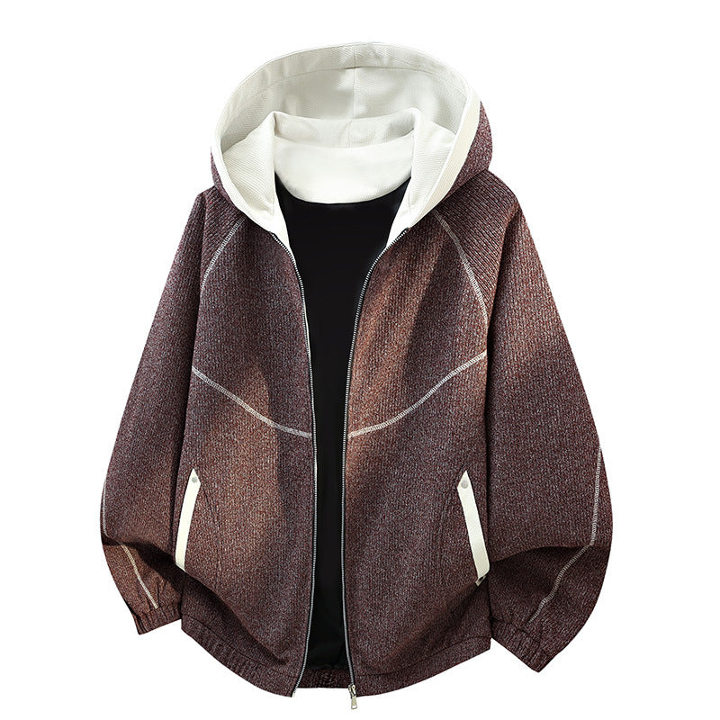 Women's Oversize Structure Hoodie Jacket with Contrast Lining, Full Zip & Side Pockets Mune Fashion