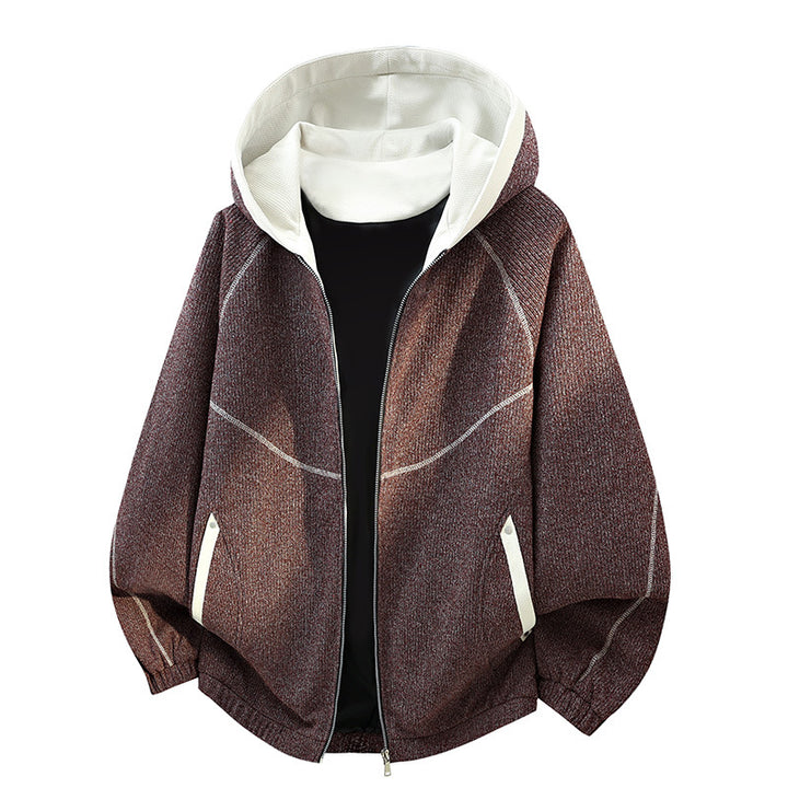 Women's Oversize Structure Hoodie Jacket with Contrast Lining, Full Zip & Side Pockets Mune Fashion