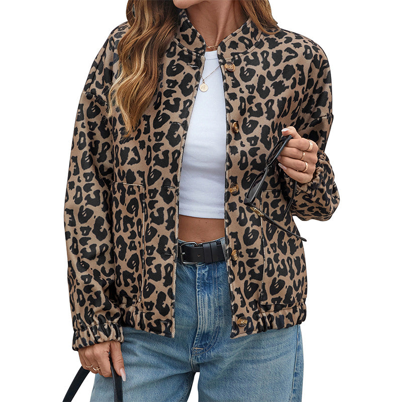 Ladies Farm Jacket with Leopard Pattern Mune Fashion