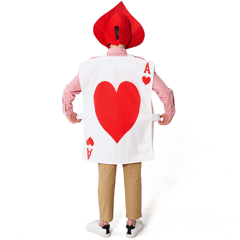 Men's costume as playing card with heart motif Mune Fashion