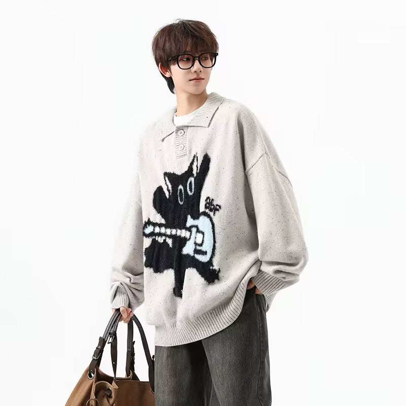 Men's Stylish Sweater with Art Motif Mune Fashion