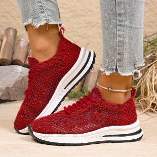 Women's knitted slip-on platform sneakers with breathable upper material and padded comfort insole Mune Fashion
