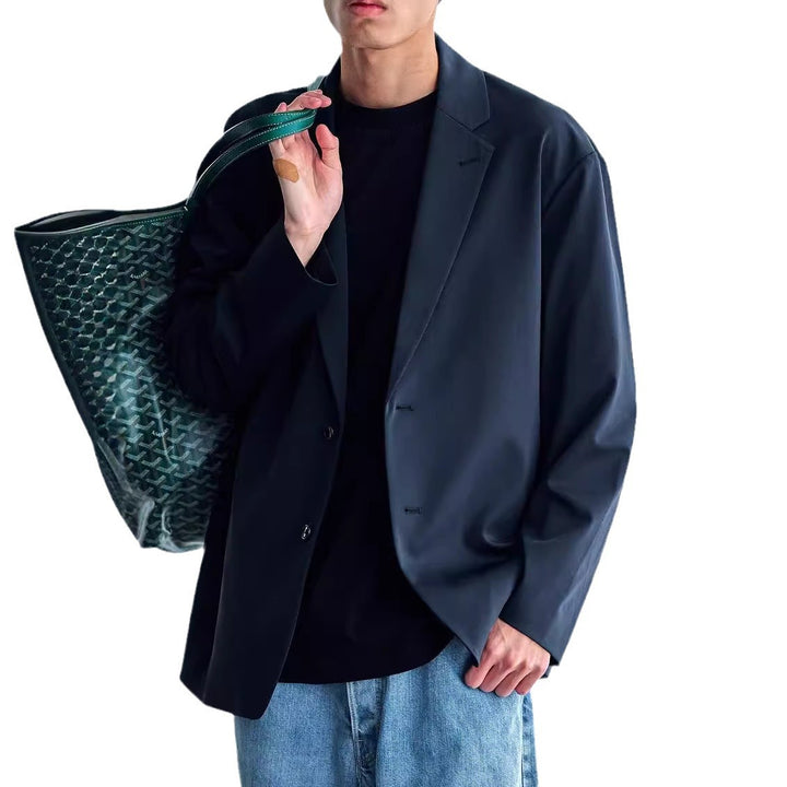 Men's oversized blazer made from technical stretch fabric with single-button closure Mune Fashion