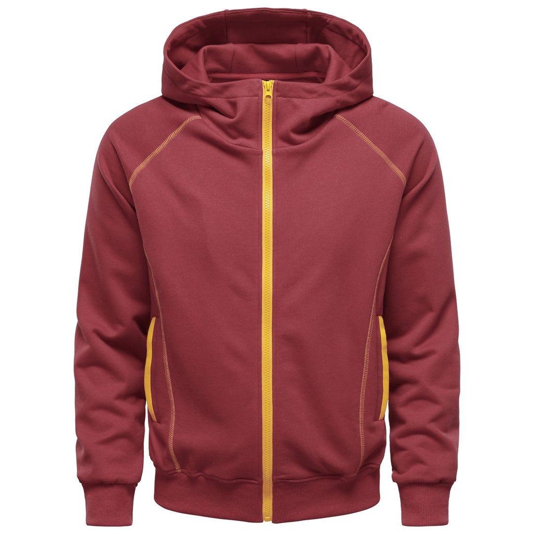 Men's hoodie zip jacket in sporty raglan style with contrast seams and ribbed cuffs Mune Fashion