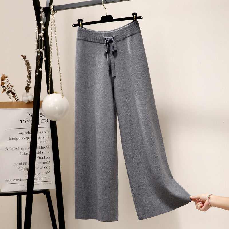 Ladies Wide Ribbed Knit Pants Mune Fashion