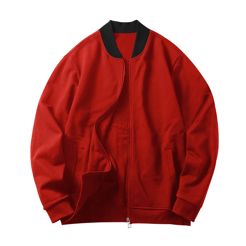 Men's minimalist bomber jacket with full-zip, ribbed stand collar & side pockets Mune Fashion