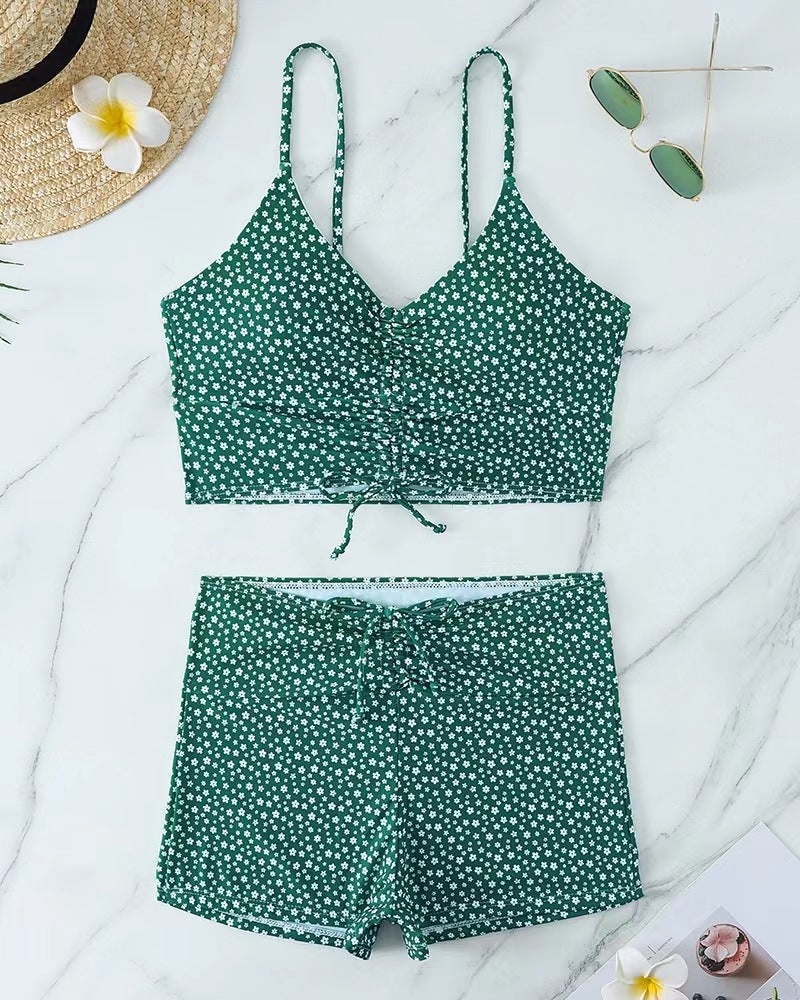 Women's bikini with floral ruffle design and adjustable straps Mune Fashion