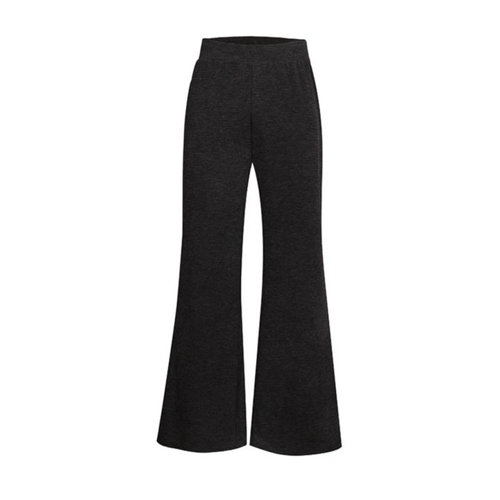 Women's Wide Flared Knit Pants with High Waist and Flared Leg Mune Fashion