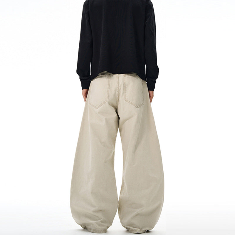 Men Wide-Cut Workwear Palazzo Pants made of sturdy cotton twill with panel seams Mune Fashion