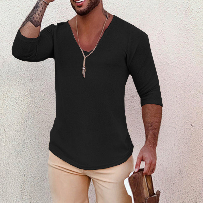 Men's V-neck Shirt with innovative structure design Mune Fashion