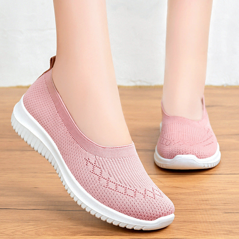 Women's seamless knit ballerina slip with sock-like shaft, elastic entry and cushioned lightweight sole Mune Fashion