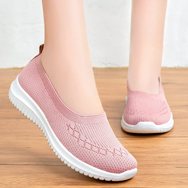 Women's seamless knit ballerina slip with sock-like shaft, elastic entry and cushioned lightweight sole Mune Fashion