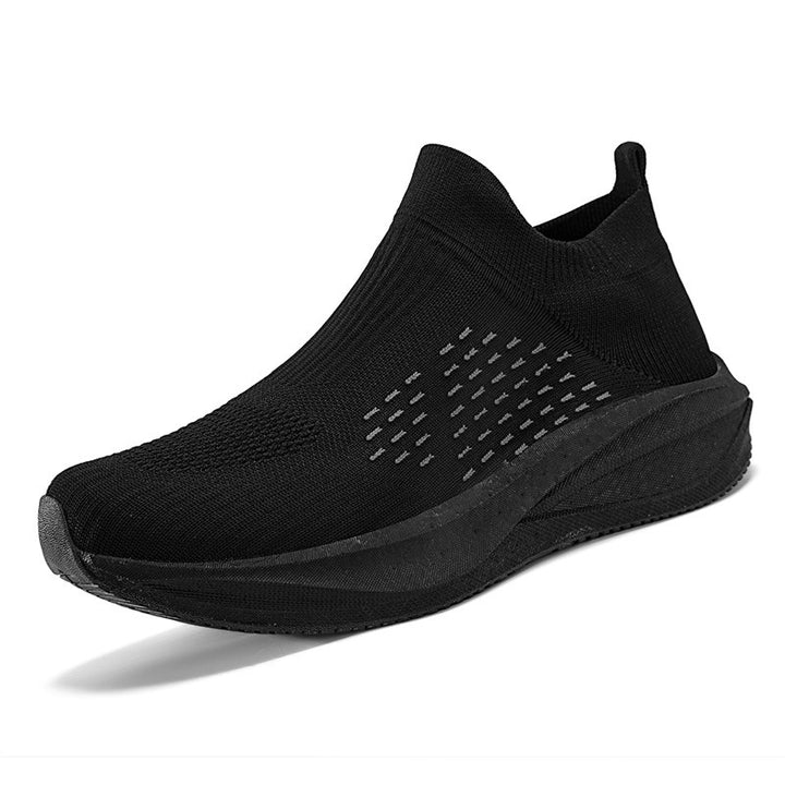 Women's knit slip-on sneaker with seamless elastic shaft and cushioning platform sole Mune Fashion