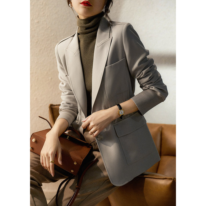 Ladies Elegant Tailored Blazer with Pockets Mune Fashion