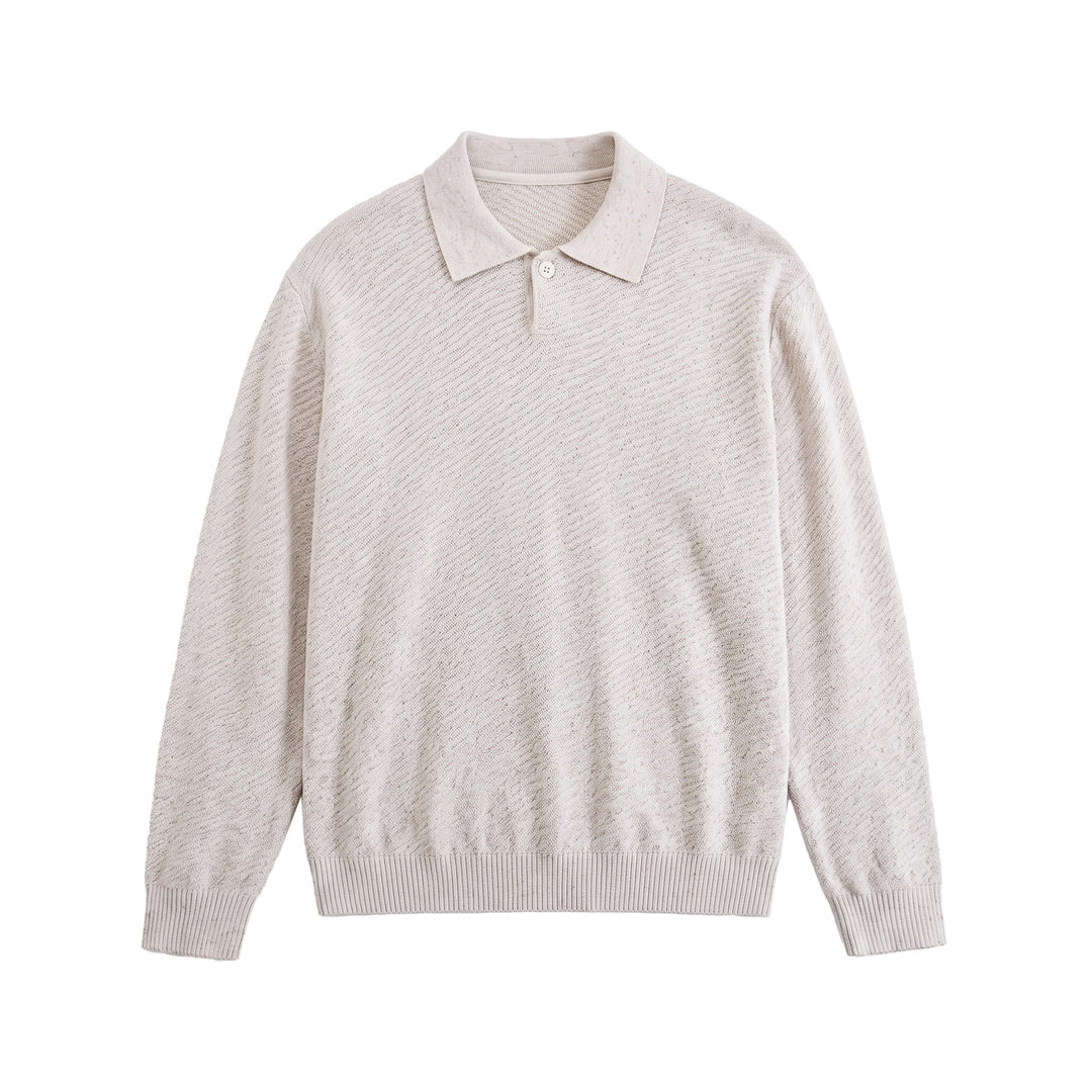 Men's knitted polo shirt with textured yarn and relaxed fit Mune Fashion