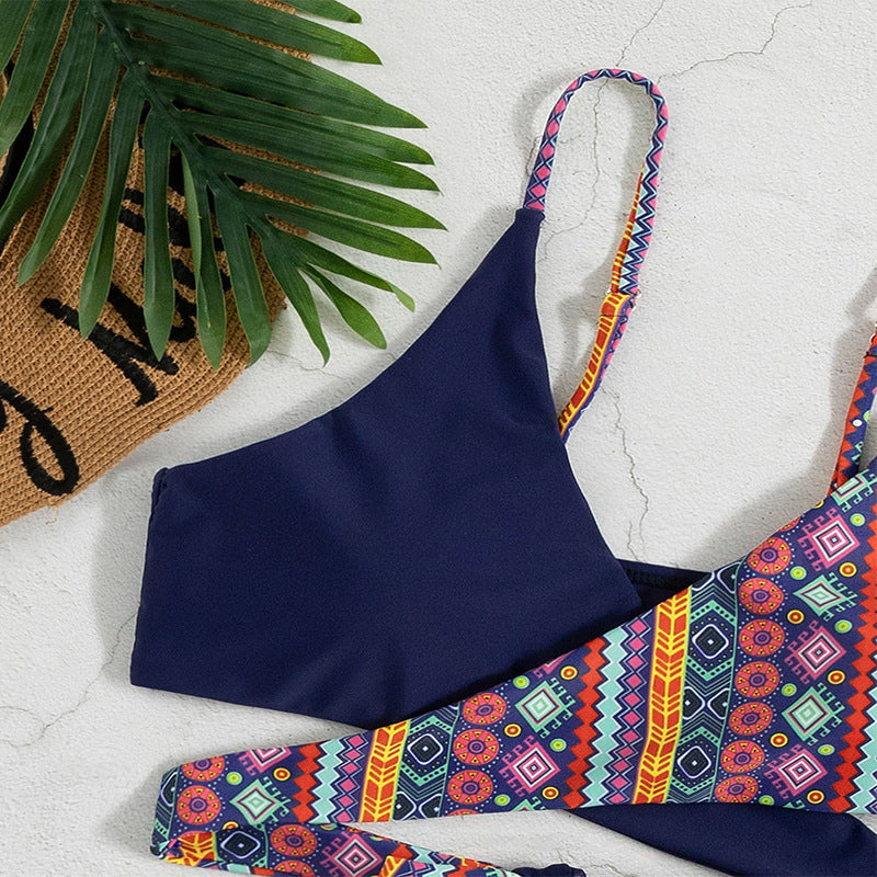 Women's triangle bikini set with fashionable wrap design Mune Fashion