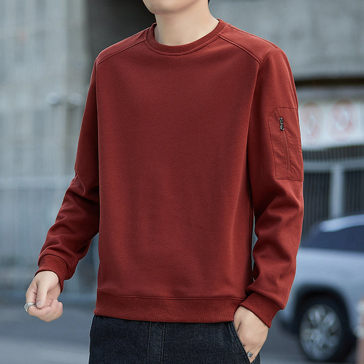 Men's Minimalist Sweatshirt with Raglan Sleeves and Zipper Arm Pocket Mune Fashion