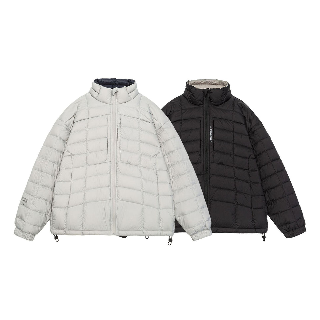 Men's short quilted insulation jacket with high stand-up collar and drawstring hem Mune Fashion