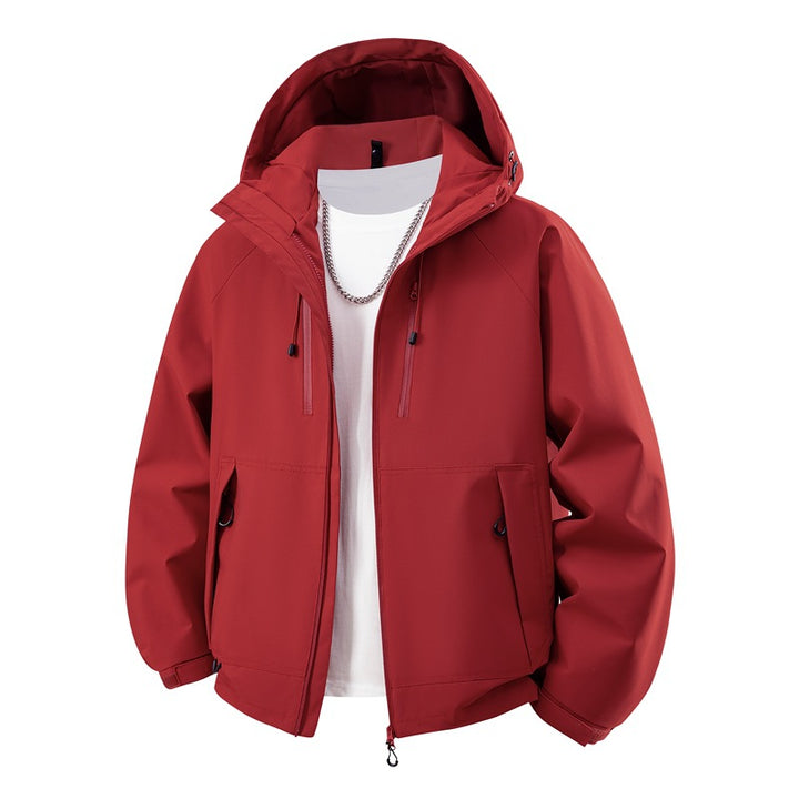 Men's matte softshell hooded jacket with welded seams, two-way zipper and adjustable drawstring hem Mune Fashion