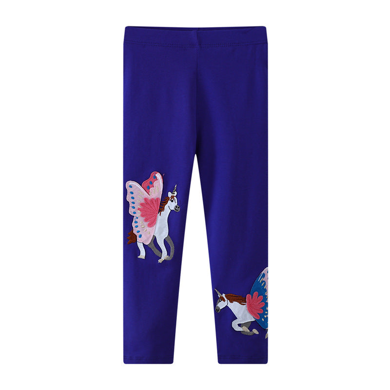 Girls leggings with enchanting unicorn and butterfly applications Mune Fashion