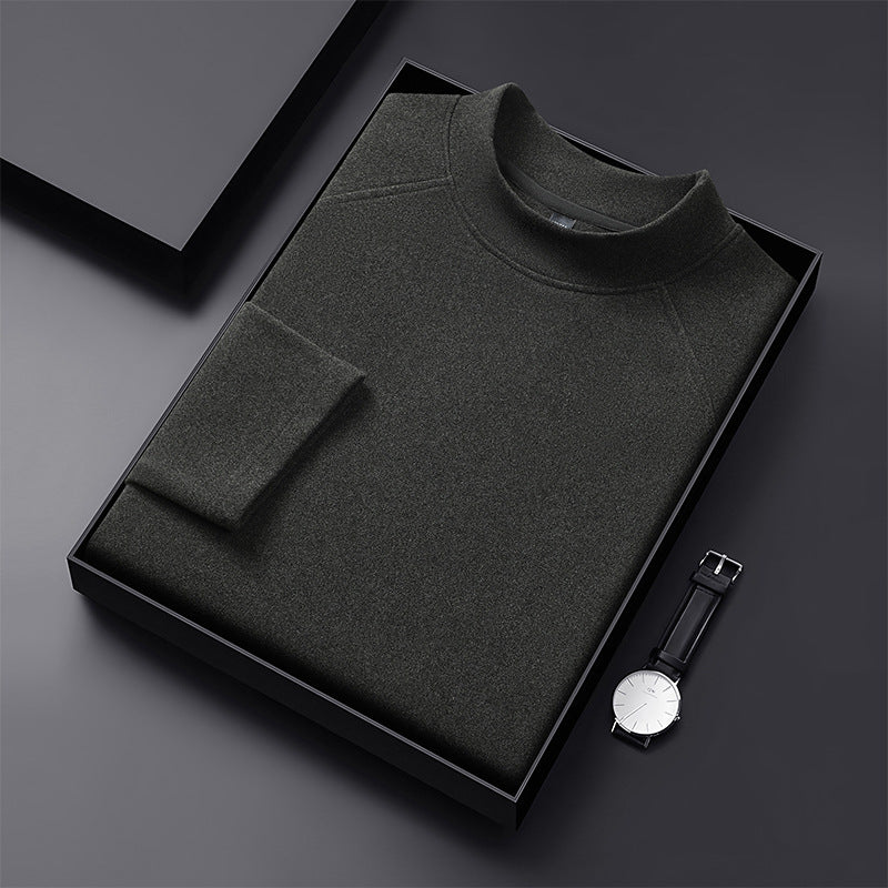 Men's Premium Mockneck Sweater made of fine wool blend with raglan sleeves Mune Fashion