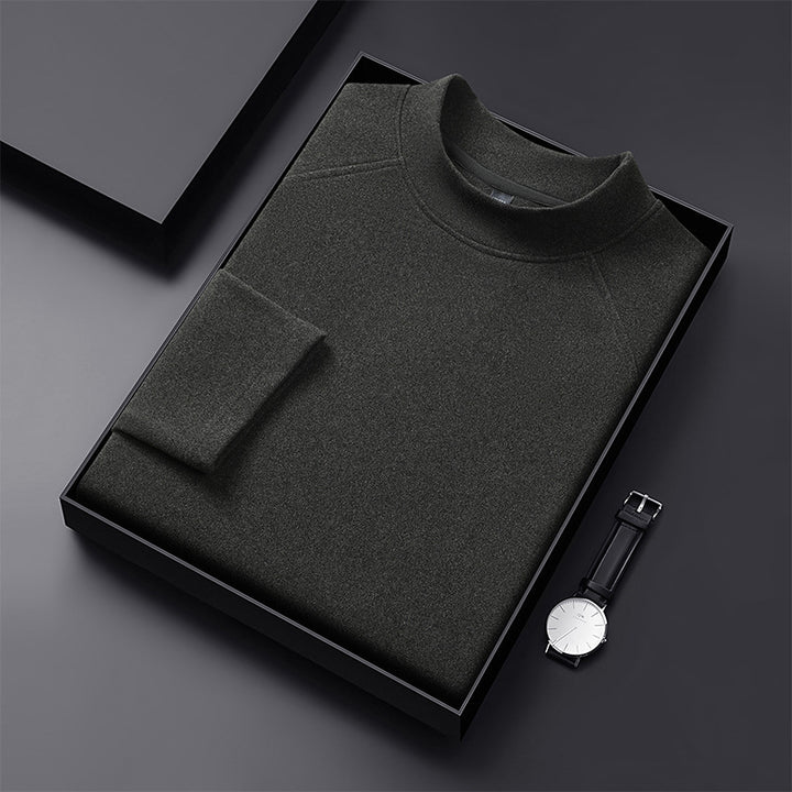 Men's Premium Mockneck Sweater made of fine wool blend with raglan sleeves Mune Fashion