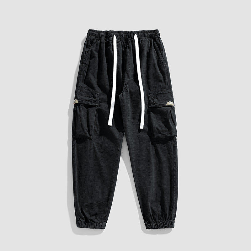 Herren Cargo-Jogger im Military-Style aus Baumwoll-Twill mit Tunnelzugbund und Mehrfachklappentaschen Mune Fashion