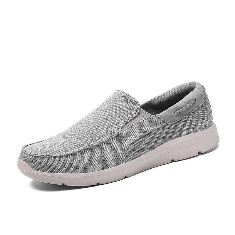 Men's canvas slip-ons with elastic insert and shock-absorbing lightweight sole Mune Fashion