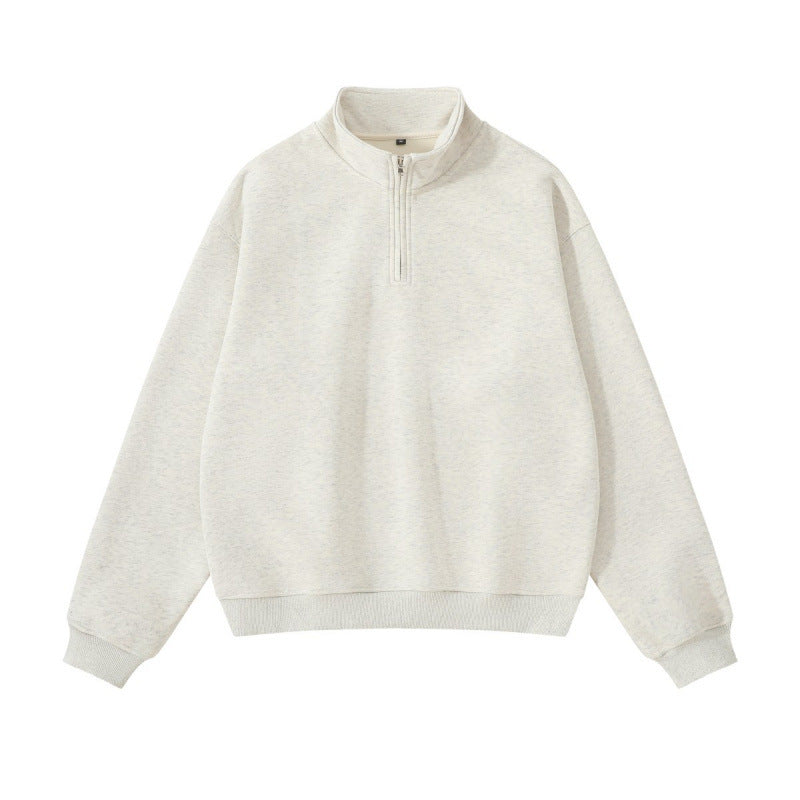 Unisex Oversize-Halfzip-Sweatshirt made of cotton blend with standing collar and ribbed cuffs Mune Fashion