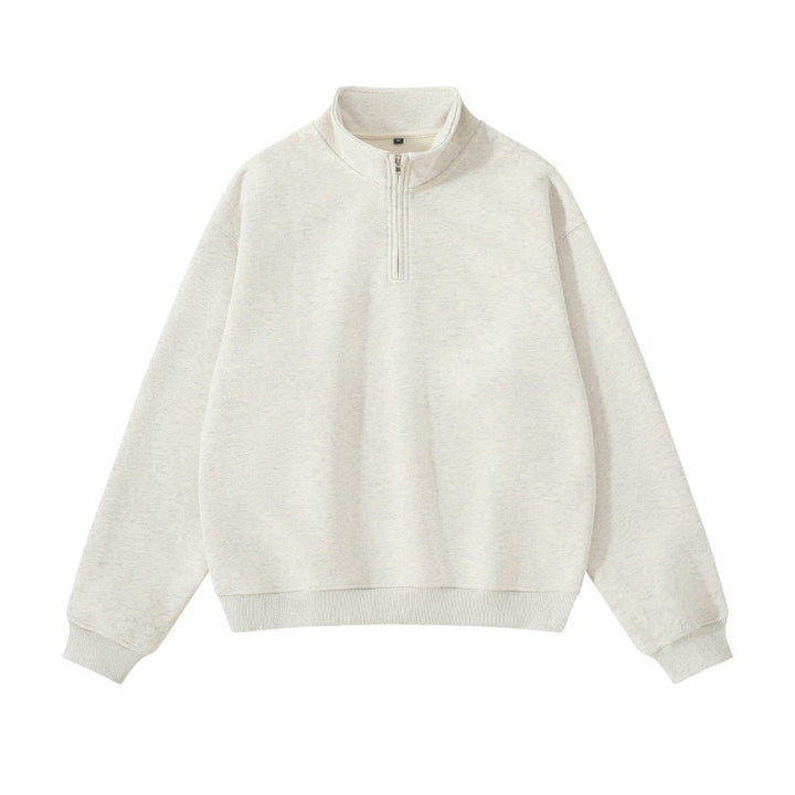 Unisex Oversize-Halfzip-Sweatshirt made of cotton blend with standing collar and ribbed cuffs Mune Fashion