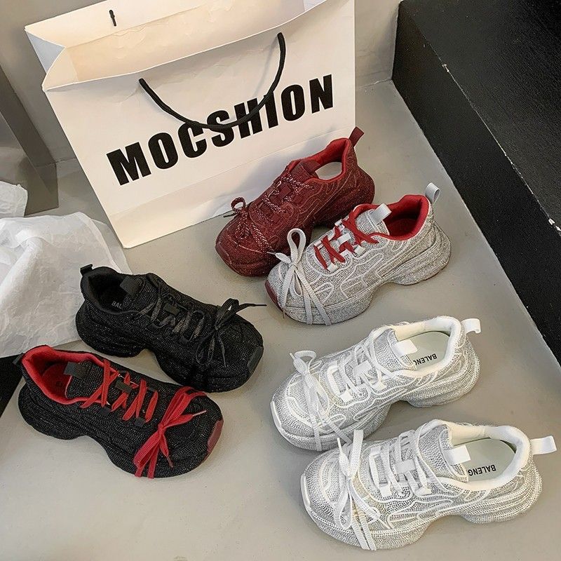 Women's statement sneaker with textured mesh, elevated platform sole and padded comfort lining Mune Fashion