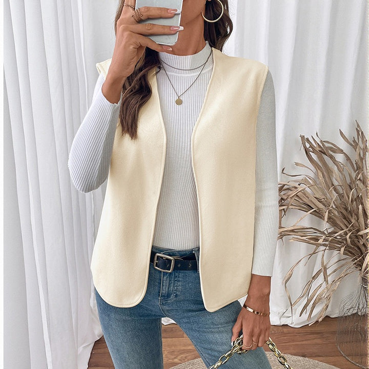 Ladies Elegant Sleeveless Blazer Top Mune Fashion