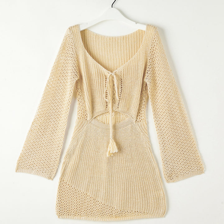 Women's knit dress with cut-out and long sleeves Mune Fashion