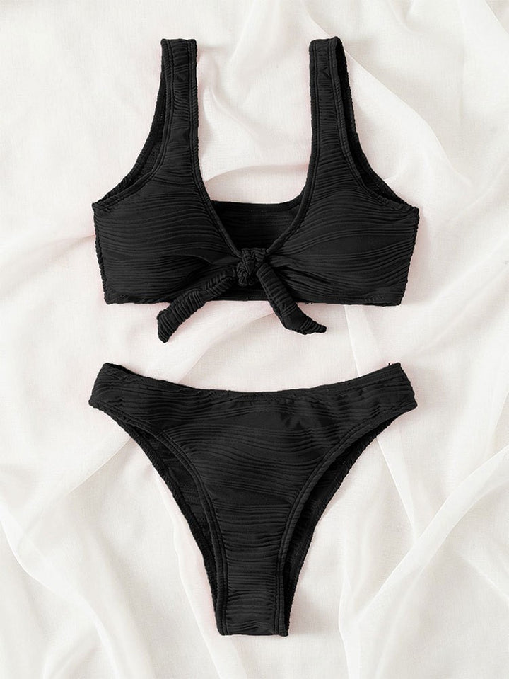 Women's Triangle Bikini with Knotable Top Mune Fashion