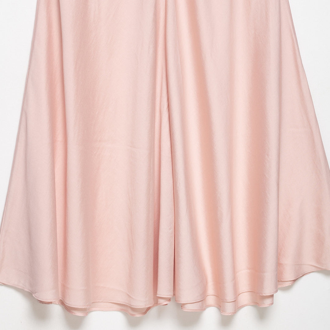 Women's satin midi skirt with high comfort waistband and flared A-line silhouette Mune Fashion