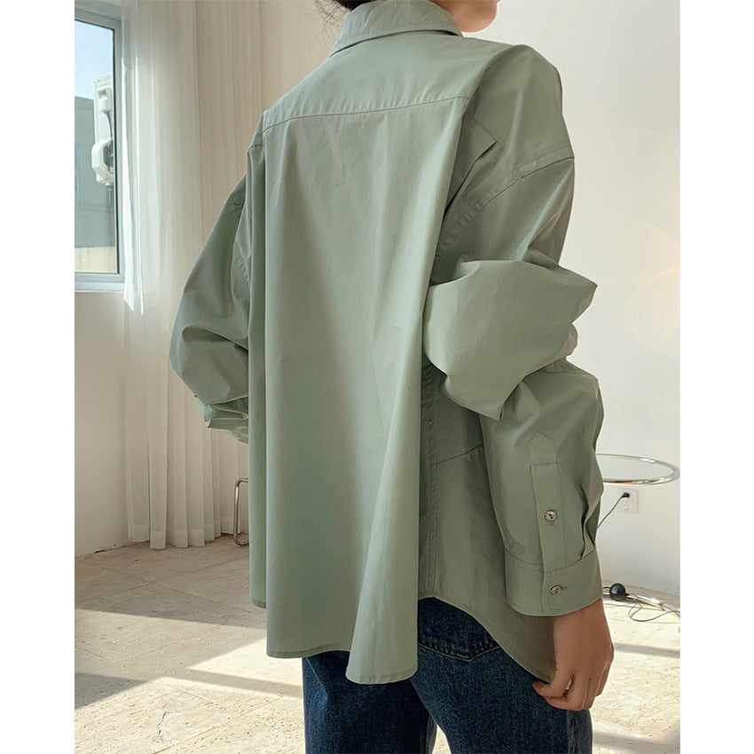 Women's Oversize Longline Shirt with Asymmetrical Hem and Boxy Poplin Silhouette Mune Fashion