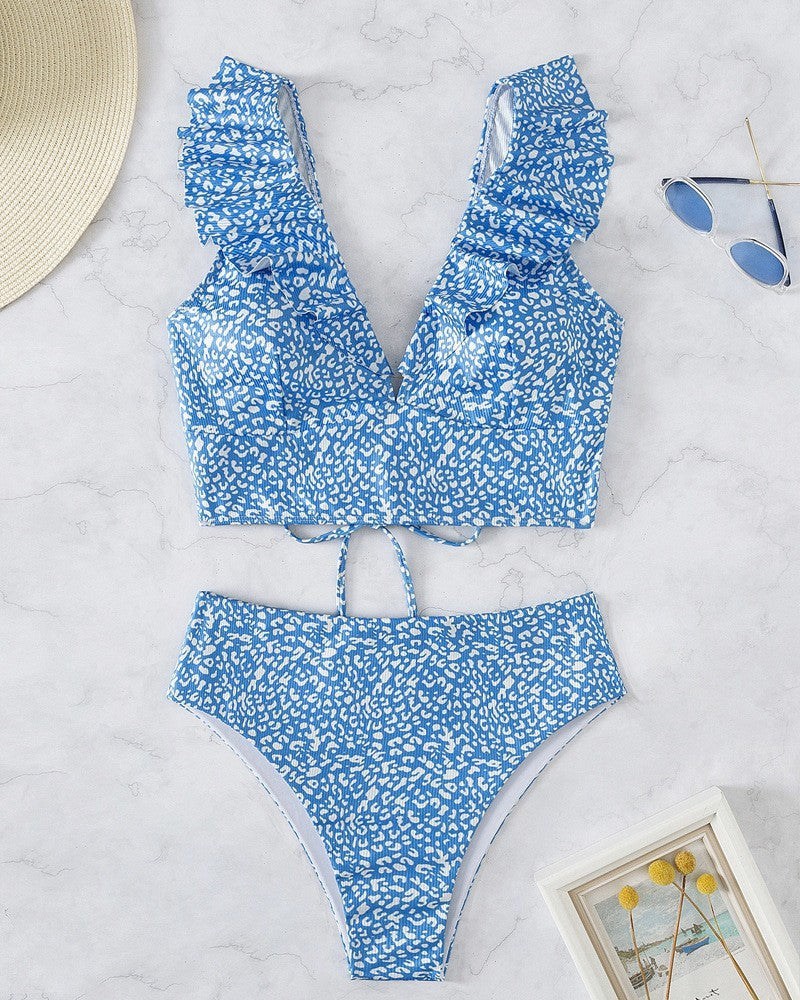 Women high-waisted bikini with voluminous ruffles Mune Fashion