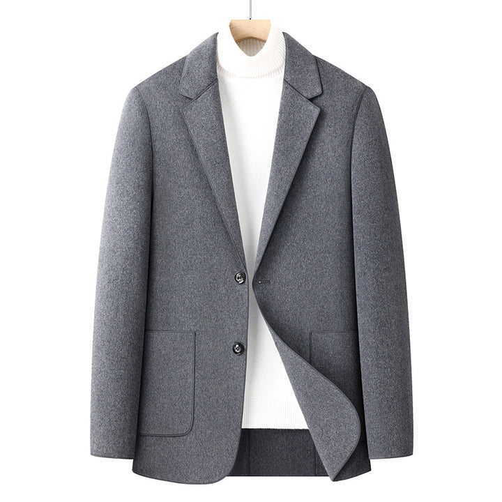 Men's military-elegant wool blend jacket with patch pockets and narrow lapels Mune Fashion