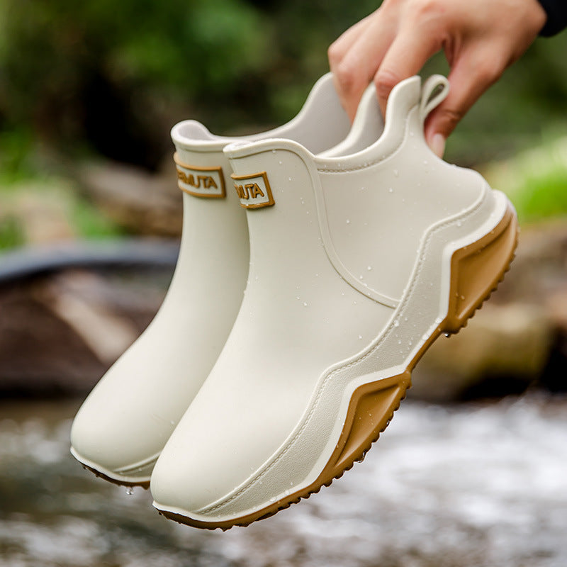 Women's waterproof short boots with foldable collar Mune Fashion