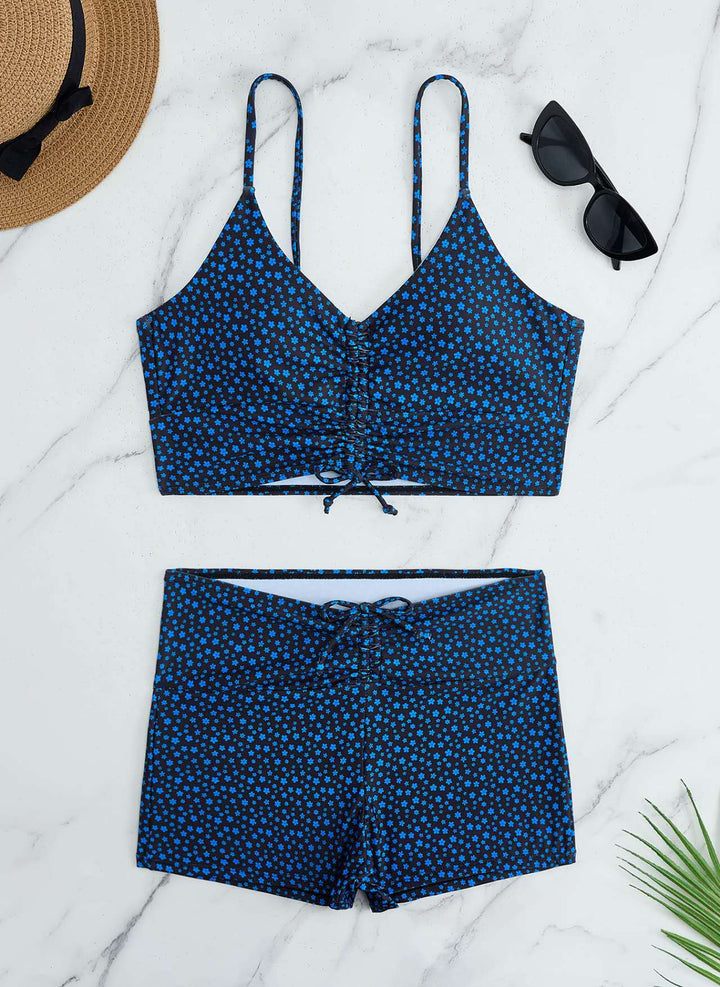 Women's bikini with floral ruffle design and adjustable straps Mune Fashion