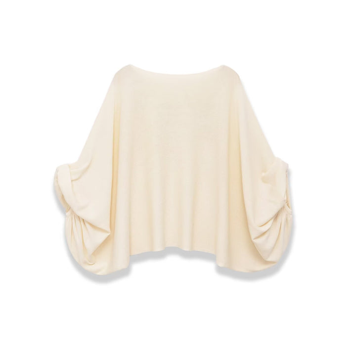 Women's Oversize Poncho Top with Batwing Sleeves and Drawstring Detail Mune Fashion