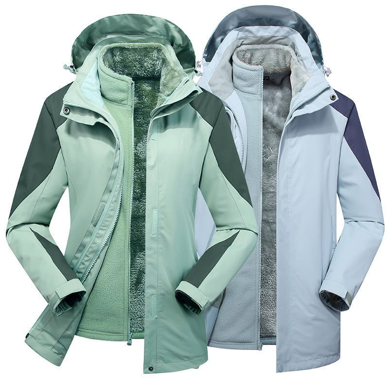 Women's two-layer softshell jacket with removable teddy fleece inner jacket and adjustable hood Mune Fashion